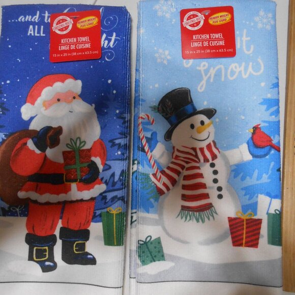 LOT 2 NEW HEAVIER WEIGHT CHRISTMAS HOUSE LINENS KITCHEN HAND TOWELS 15X25" π
π - Picture 5 of 9